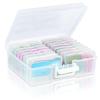 4 X 6 Photo Keeper Box Transparent Organizer for 1600 Photos Craft Keychains Storage with Handle Large Inner Photo Box Plastic Photo Container
