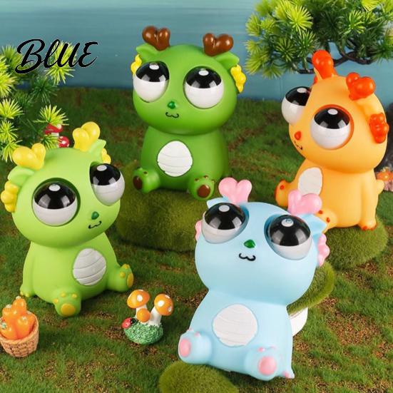 Dragon Stress Reliever Popping Eye Squeeze Toy Anxiety Relief Sitting Cartoon Child-friendly Pinch Sensory Soft Ball Animal Fidget