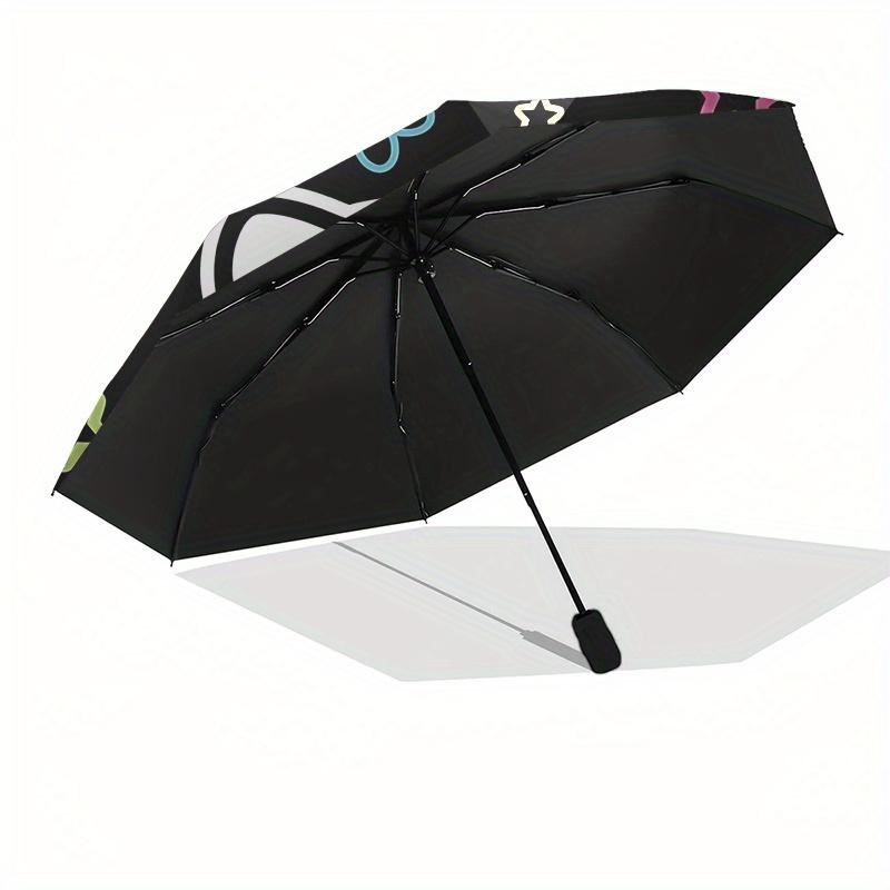 Hello Kitty, Cartoon Character Automatic Opening and Closing Folding Umbrella with 8-rib Frame and Compact Travel Design, Perfect for All Oc