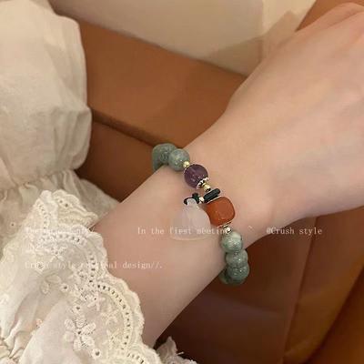 New Chinese Safety Buckle Lotus Bracelet Women's Summer Ins Niche Design Senior Bracelet 2025 New Jewelry