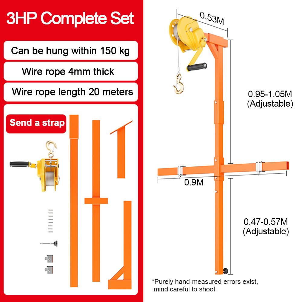 Air Conditioner Suspension Bracket Removal Tool Outdoor Air Conditioner Bracket Hand-Cranked Winch Air Conditioner Lift Crane