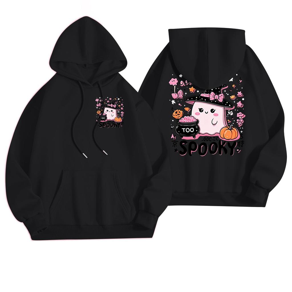 Women's Casual Fashion Halloween Printed Leisure Hooded Sweatshirt With Pockets