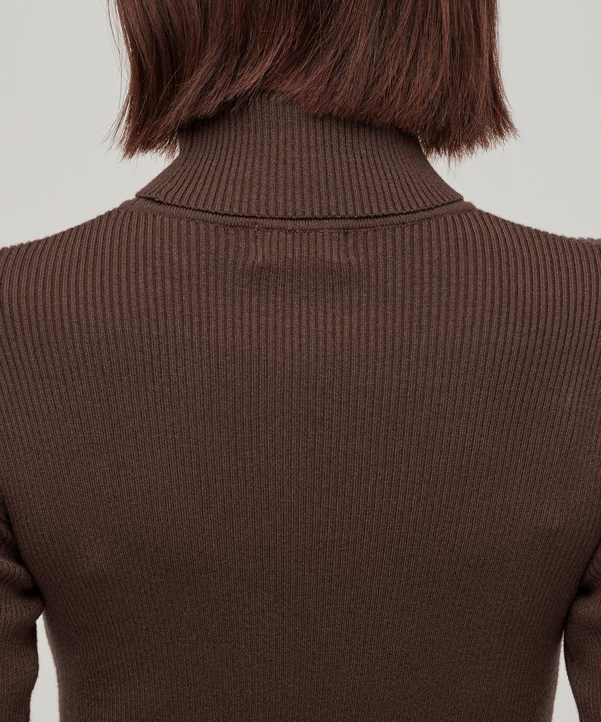 MUSINSA STANDARD WOMAN Women'S Ribbed Slim Turtleneck Knit [Brown]
