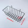 Wall Hanging Storage Basket Rectangular Iron Organizer with Hooks for Pantry Laundry Room Shelf Storage