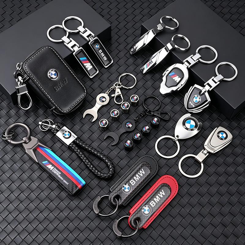 1Pcs Metal/Leather Keychain Hand-Woven Key Rope Key Ring Auto Emblem Accessories For BMW E90 E87 F30 E60 F01 F02 G20 X1 X3 X4 X5 rvsh75