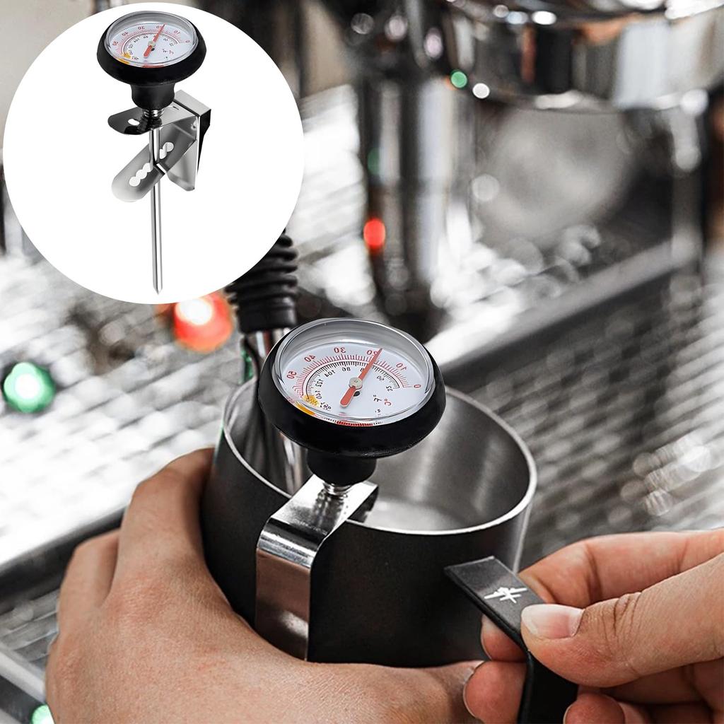 SINGERTOP Drip Pot Thermometer Coffee Thermometer Liquid Thermometer Clip Type Washable Drip Steam Drip Pot Milk Pitcher Espresso Milk Frother for
