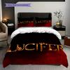 Mystery Lucifer Bedding (1 * duvet cover + 2 * pillowcase, without core) 2D Flat Duvet cover and pillowcase Christmas birthday gift Bedding set