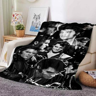 1pc Elvis Presley Themed Printed Soft and Comfortable Home Blanket, Small Throw Blanket, Nap Blanket, Suitable As a Gift L084