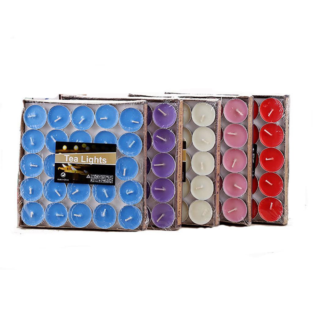 50PCS Tea Lights Paraffin Wax Candle Long Lasting Wedding Lover Proposal Candle Relaxing Glow Fragrant