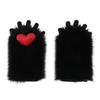 Plush Teens Cats Paw Glove Halloween Party Mitten Teenager Half Finger Glove