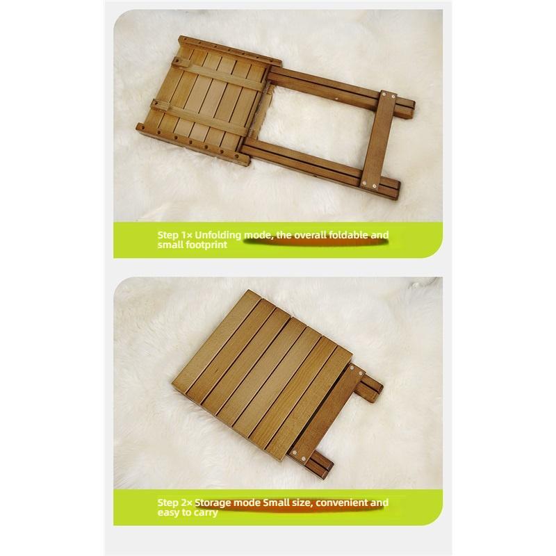 Folding low stool, shoe changing stool, household pony solid wood portable living room bench, sturdy fishing stool at the door