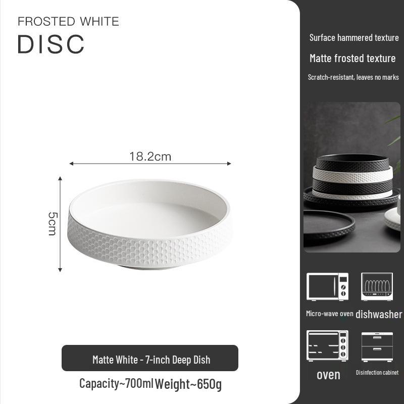 High-End Frosted Ceramic Deep Pasta & Salad Bowl