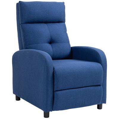 Manual Reclining Armchair Single Sofa with Reclining Up To 155 Degrees Load 150 Kg Blue