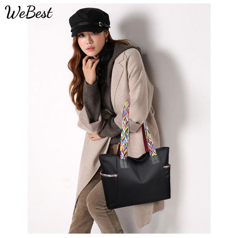 Women Oxford Fabric Shoulder Bag Large Capacity Minimalist Fashion Handheld Bag Casual Water-Resistant Tote Bag