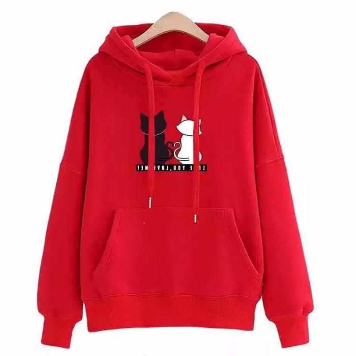 Stylish Loose Printed Top Casual Simple Comfortable Hoodies Sweatshirts Women’s