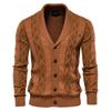 Cardigan alla moda da uomo, collo a scialle, manica lunga, con bottoni, lavorato a maglia, giacca casual da lavoro, autunno inverno, cardigan spesso per uomo