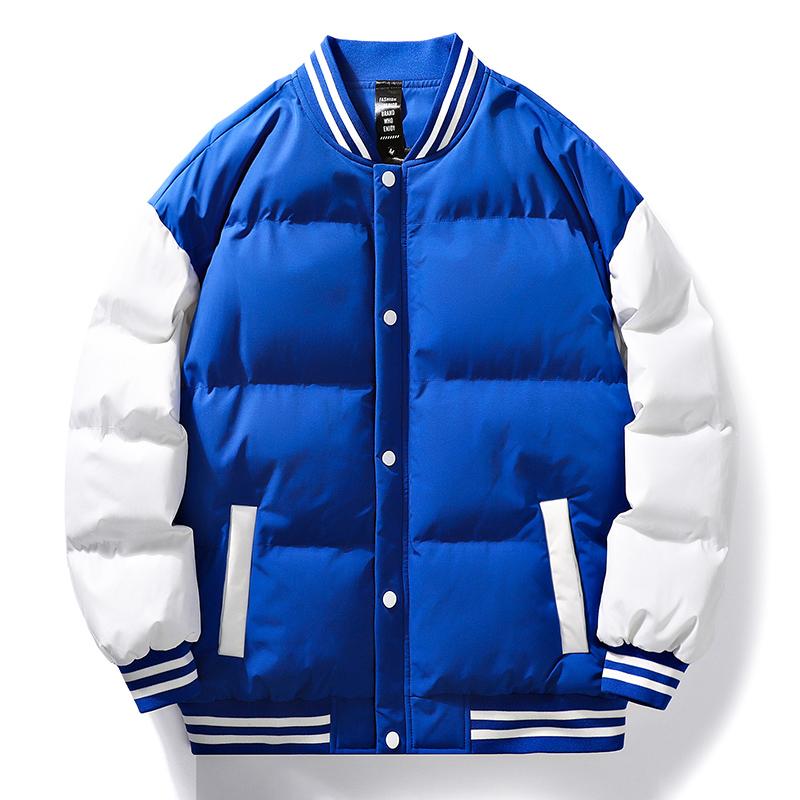 

2026 New Autumn and Winter American Baseball Jacket Men s Padded Jacket Loose Warm Cotton Tide Brand Men s Padded Jacket L синий