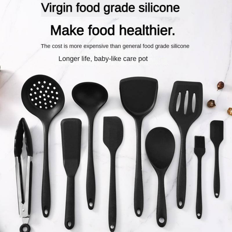 1/10PCS Food-Grade Silicone Kitchen Tools Set, Heat-Resistant Slotted Spoon for Non-Stick Cookware & Hot Pot, Multi-Use Strainer