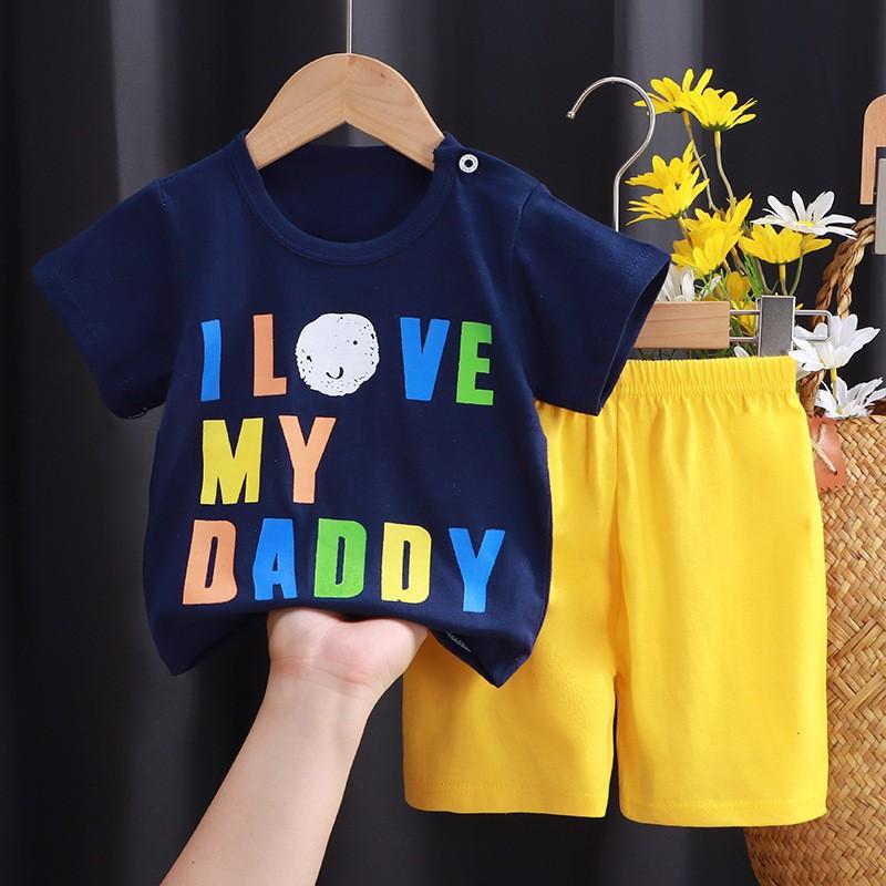 Children's Cotton T-shirt Set - Summer Boys' Casual Short-sleeved Shorts 2-piece Set