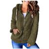 Womens Long Sleeve Jacket Zip Up Hooded Chunky Pockets Coat Tops