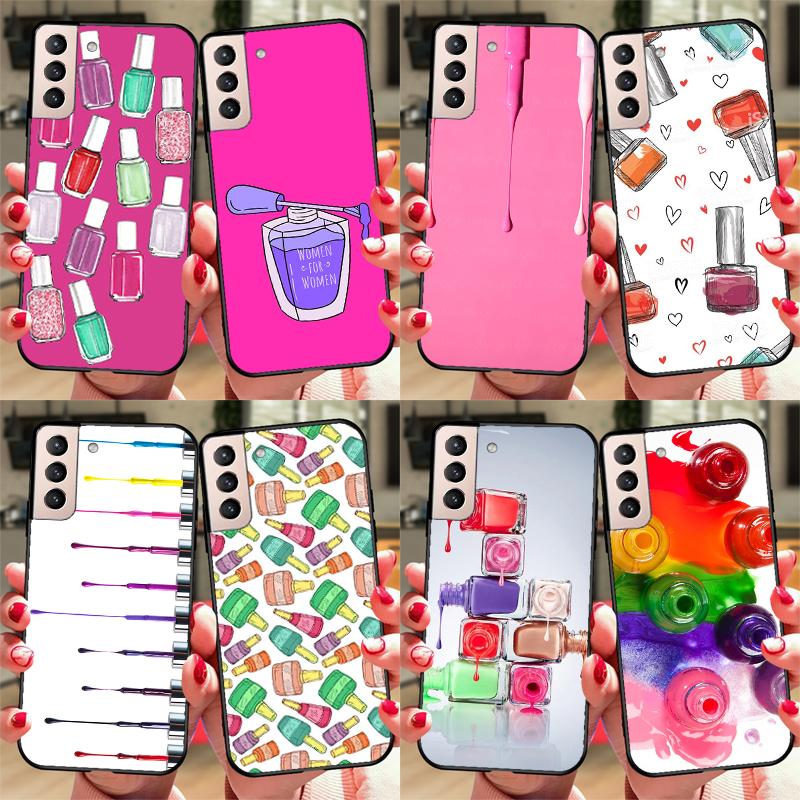 Beautiful Nail Polish Enamel Color Case For Samsung Galaxy S23 Ultra Note 20 10 S9 S10 Plus S20 S21 FE S22 Ultra Phone Cover