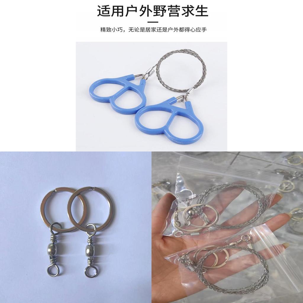 Outdoor Stainless Steel Ring Pull Wire Saw With 360 Degree Rotation For Camping And Survival