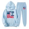 I STAND WITH ISRAEL Men's Women's Hooded Sports Tracksuit Unisex Two-Piece Running Outfits Long Sleeve Pullover Hoodies Sweatshirt+Sweatpants Set
