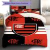 Flamengo Club Crest Red Black Stripe Print 3 Pieces Duvet Cover Set Brazil Soccer Fan Bedding Bedroom Home Decor Without Pillow Core Comforter