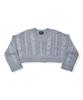 Bonseullipi Snow Pearl Stud Cable V-Neck Crop Knit (Gray)