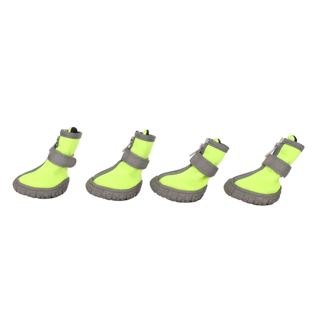 Dog Warm Boot Waterproof Breathable Reflective Prevent Slip Soft Sole Puppy Shoes for Outdoor Green