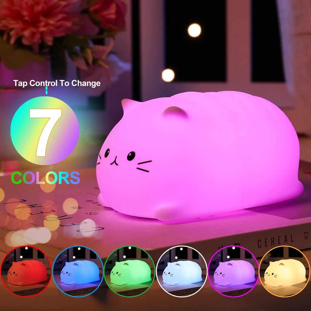 Neues Weiches und Gemütliches Wiederaufladbares LED-Nachtlicht für Kinderzimmer - Sanfte Silikonlampe mit Augenschutz - Perfektes Geschenk