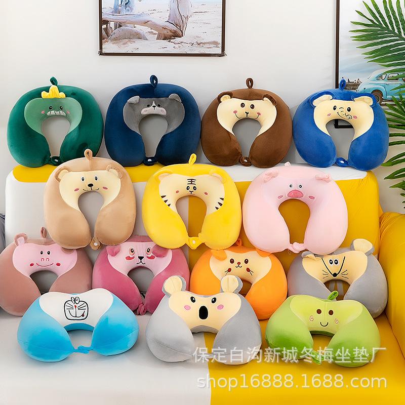 Cartoon memory cotton u-shaped pillow car neck pillow office portable travel cervical pillow