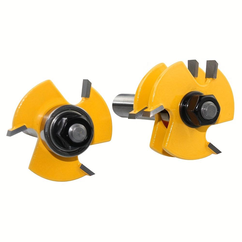 2PCS Woodworking Milling Cutter 3 Teeth T Shaped Tenon Square Tooth Floor Splicing Knife Carving Knives