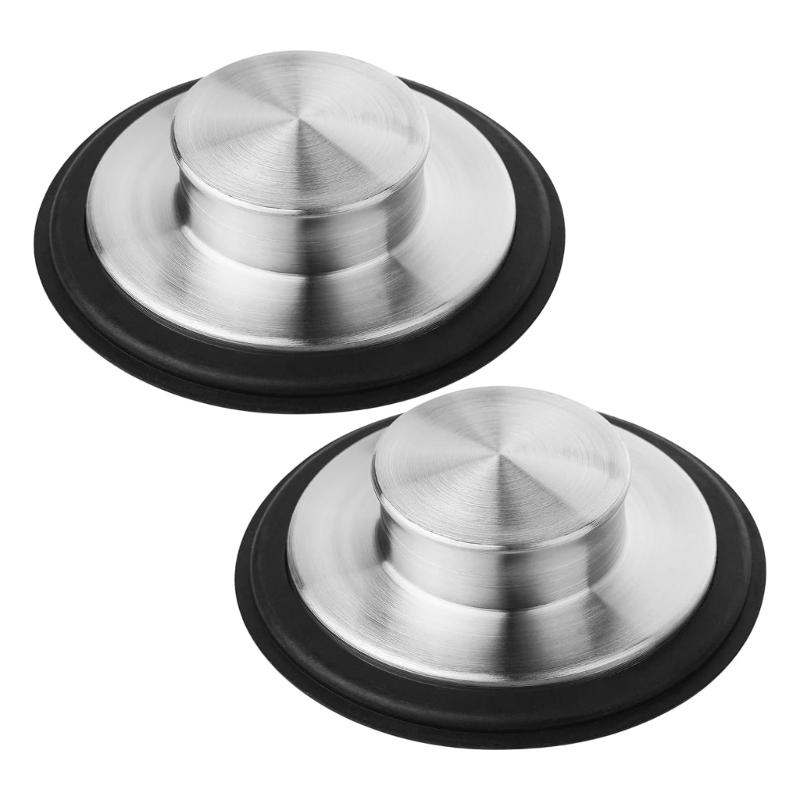 

2pcs Sink Bath Plug 86mm Stainless Steel Chain Hook Simple Installation for Kitchen Bath Sink Drain Stopper Plug Durable 1