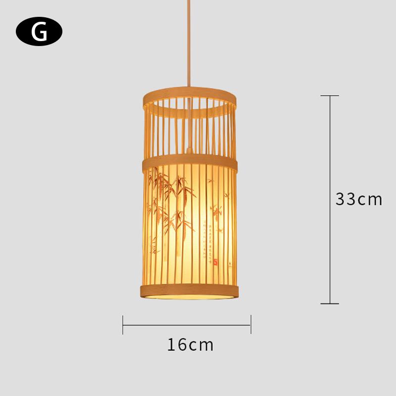 Chinese Style Bamboo Art Chandelier Creative Zen Teahouse Restaurant Hotel Hot Pot Shop Decor Hanging Bamboo Art Lamp Cover