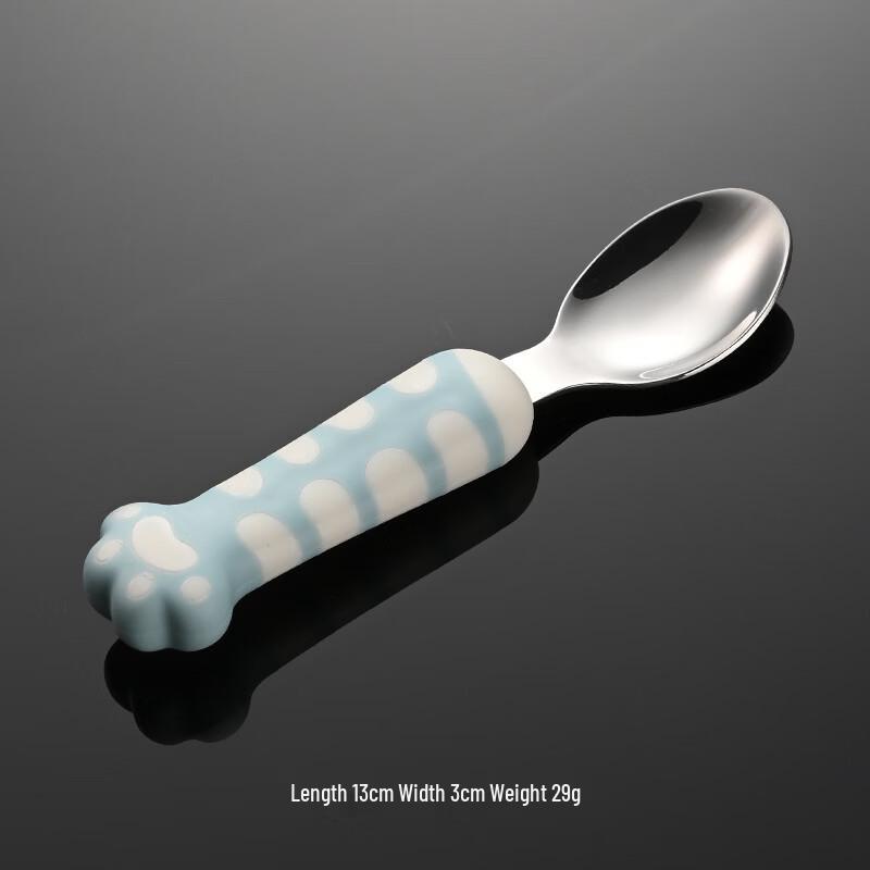 Qianxing Stainless Steel Cat Paw Baby Training Spoon Set