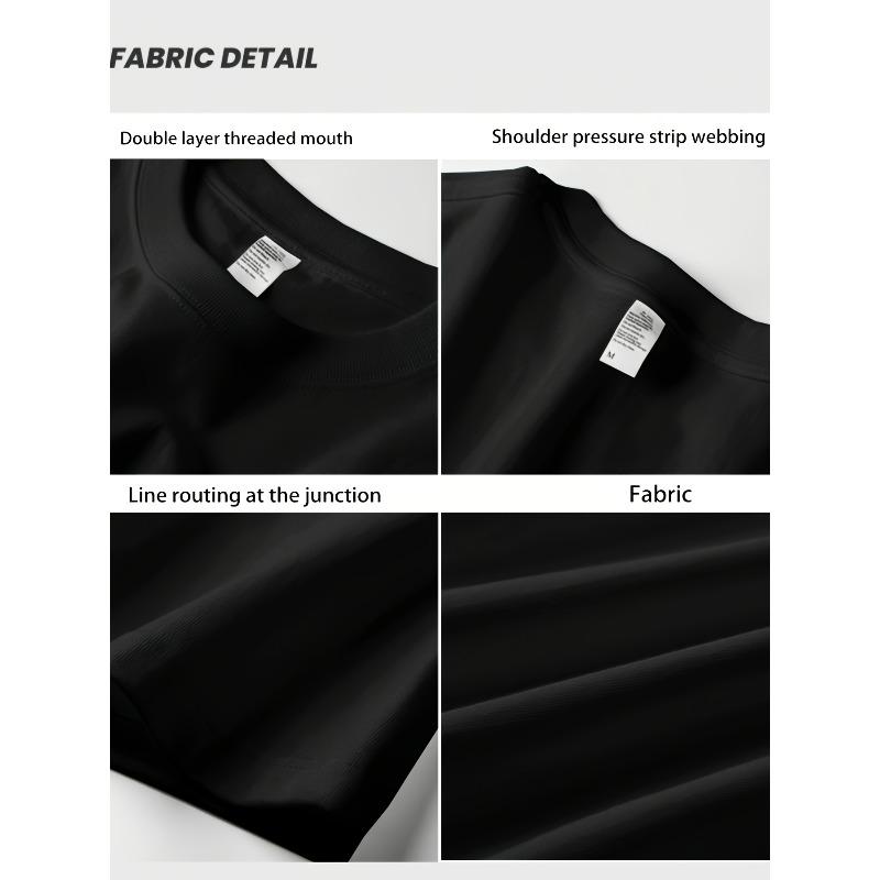European Size Heavy Pure Cotton Trendy Brand Printed Short-sleeved T-shirt for Men for Sports Outdoor Loose and Versatile Exterior Breathable Tops