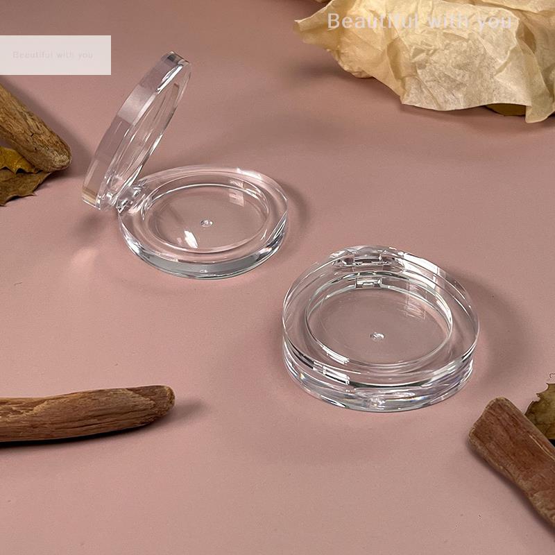 1 Pc Portable Lightweight Empty Reusable Round Eyeshadow Box Blush Concealer Storage Case for Women Outdoor Shopping Travel
