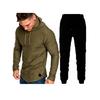 2-teiliger Trainingsanzug für Herren, modisches Laufset, Sweatshirt + Jogginghose, mit Kapuze, Sportbekleidung, Reißverschluss, Hoodies, lässige Herrenbekleidung