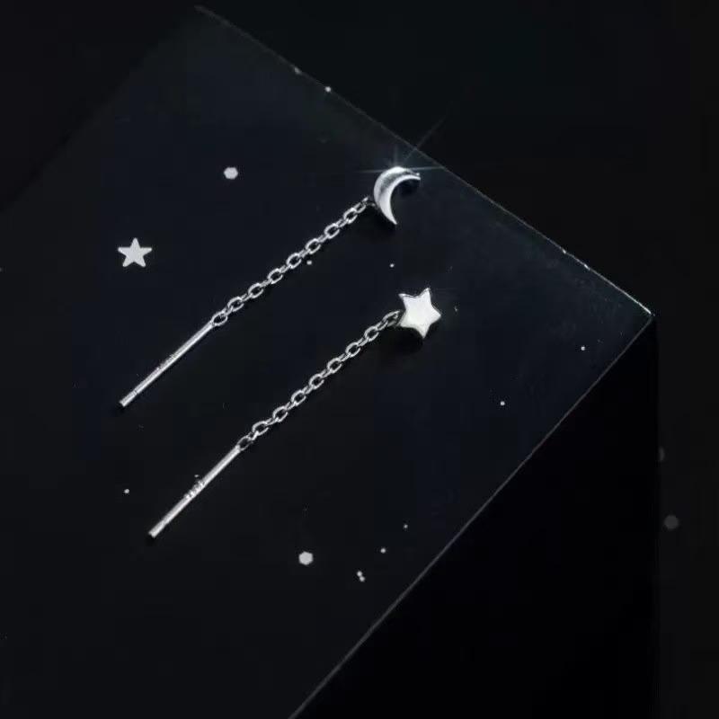 Elegant Star and Moon Tassel Earrings - Versatile Long-Line Women's Jewelry