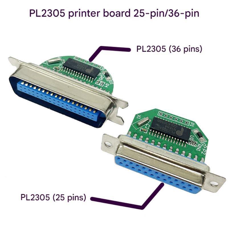 PL2305 Small USB To 25Pin 36Pin Parallel Converter Module For Older Printers Features Plugs And Play arrange