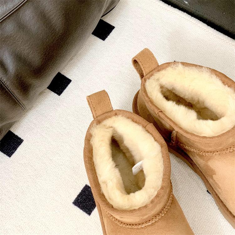 Sangpo snow boots women's winter new sheepskin fur integrated short tube piled thickened warm wool snow cotton shoes