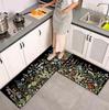 1/2 pcs Multicoloured Floral Kitchen Floor Mat, Soft Non-Slip Washable Long Carpet, Vintage Kitchen Home Decor