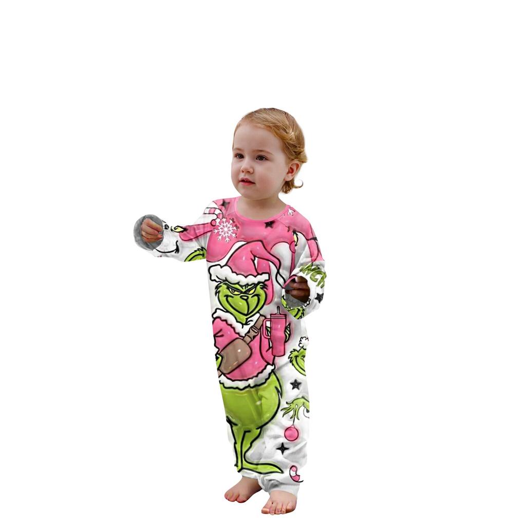 Christmas Prints Family Matching Long Sleeve Tops+Pants Set Family Matching Sets