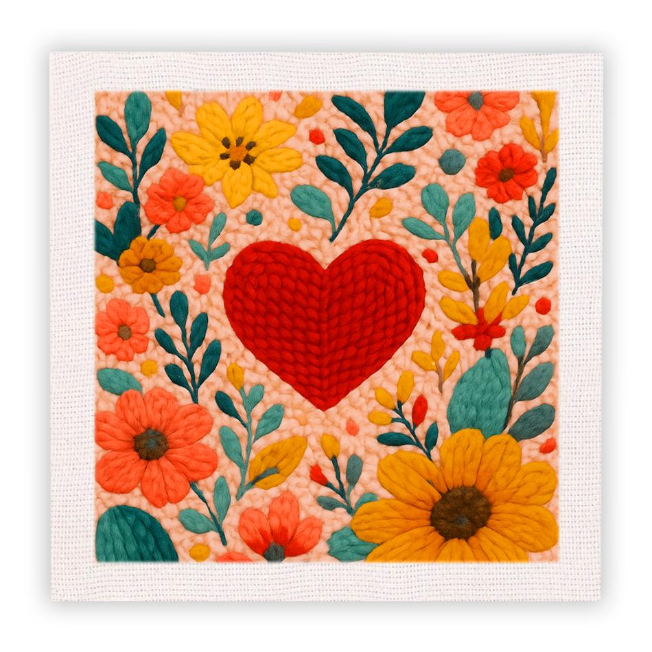 Frame Punch Needle Embroidery Starter Kits Fresh Flower Square Embroidered Kit Cross Stitch Art and Crafts Supplies Adults