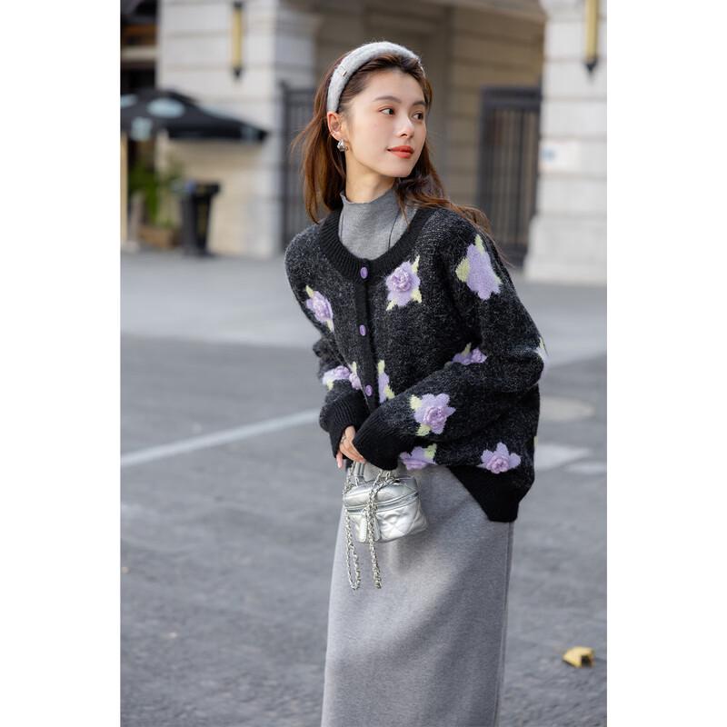 Mokana Floral Embroidered Relaxed Knit Sweater
