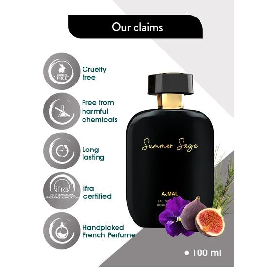 Ajmal ARTISAN - SUMMER SAGE Długotrwały zapach, starannie wyselekcjonowane luksusowe perfumy dla mężczyzn i kobiet, 100 ml.