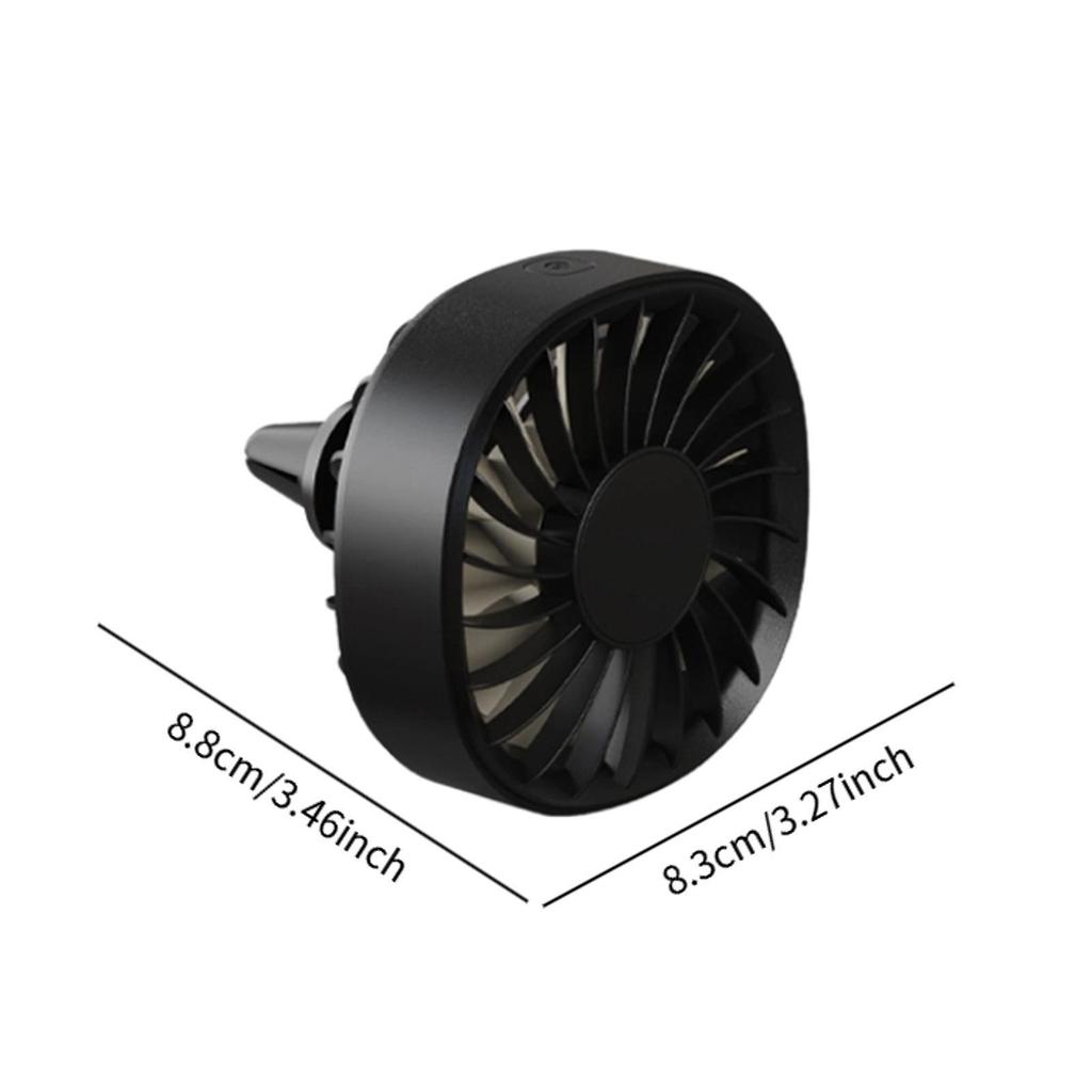 Car Vent Mini Fan Adjustable Speeds Clip on Multifunctional Compact Auto Air