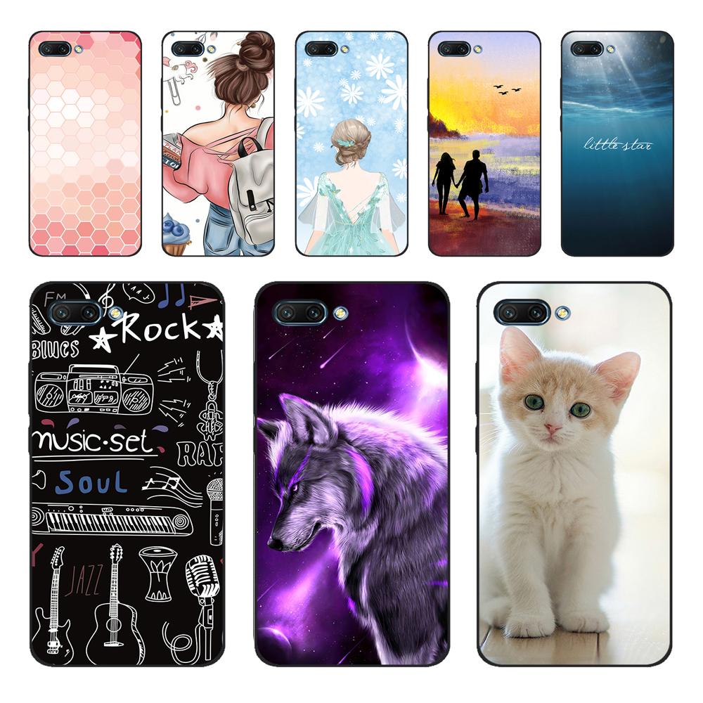 For honor 10 case soft silicon tpu back phone cover for huawei honor 10 Case Etui protective printing coque black tpu case
