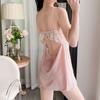 New Gypsy Golden Velvet Pajamas Autumn and Winter Women's Sexy Suspender Pajamas Pure Desire Pajamas Two-piece Set with Chest Pad